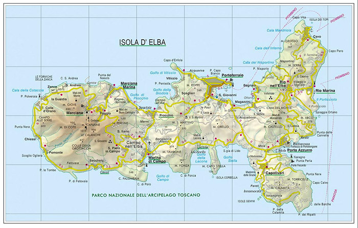 Die Karte der Insel Elba | Detaillierte Karte für sichere Ferien